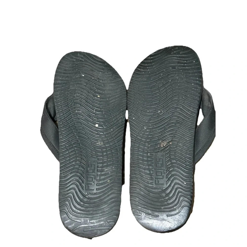 Flojos Flip Flop‎ Sandals Black Ryan Thong Mens Memory Foam Size 12